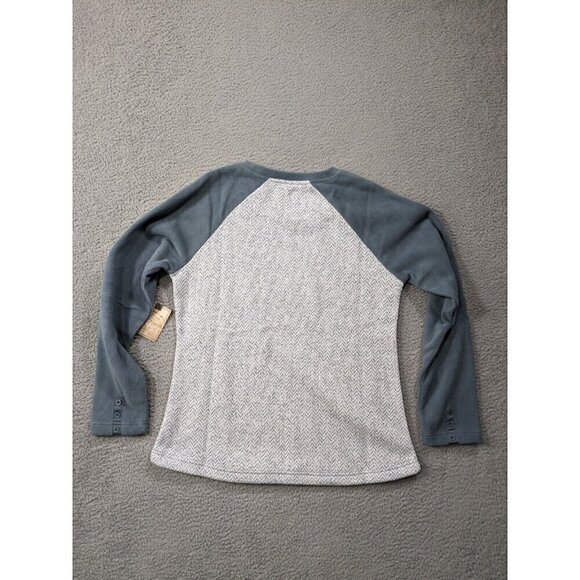 Old Ranch Talvi Pullover Shirt Medium Long Sleeve Sweater Fleece Baseball Raglan - Picture 2 of 13